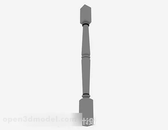 Cylinder Aluminum Pillar Column 3d model