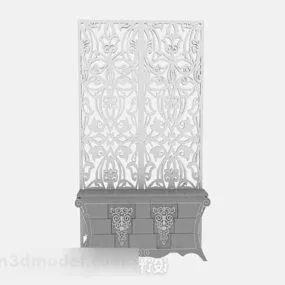 Gray Cabinet Partition Furniture 3d model