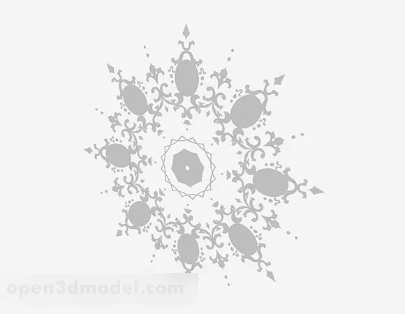 Gray Art Iron Flower 3d model Gray Art Iron Flower 3d model