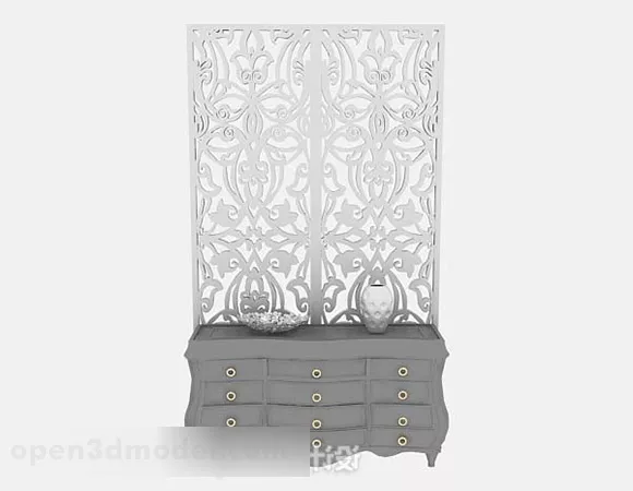 Gray Screen Partition Furniture 3d model Gray Screen Partition Furniture 3d model