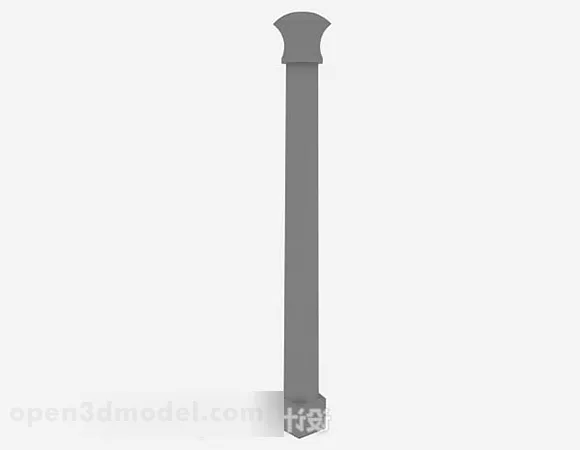 Classic Gray Simple Pillar 3d model Classic Gray Simple Pillar 3d model