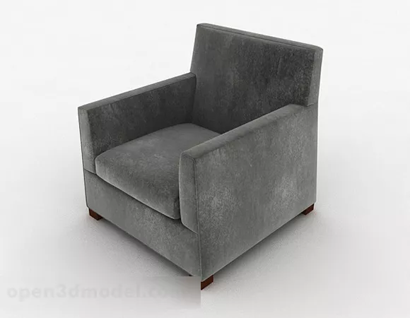 Gray Simple Single Sofa Decor 3d model Gray Simple Single Sofa Decor 3d model