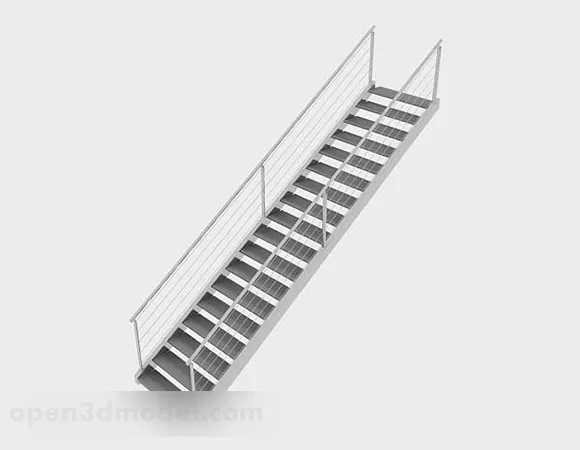 Gray Simple Stairs 3d model Gray Simple Stairs 3d model