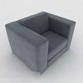 Gray Square Single Sofa 3d model