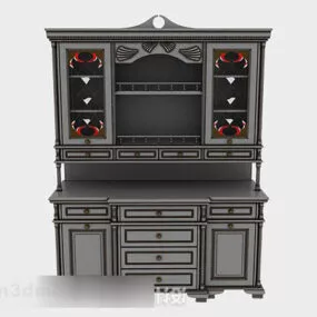 Gray Classic Table Cabinet 3d model