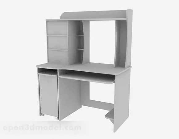 Gray Wooden Desk 3d model Gray Wooden Desk 3d model