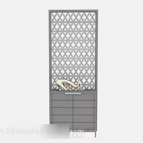 Gray Wooden Entrance Cabinet 3d model