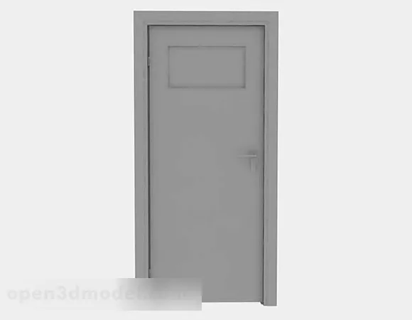 Gray Paint Wooden Home Door 3d model Gray Paint Wooden Home Door 3d model