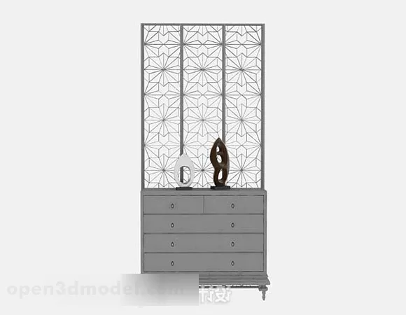 Square Partition Frame Leaf Pattern 3d model