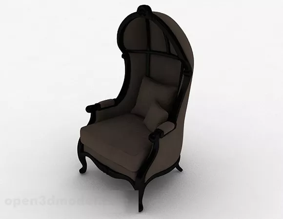 Gray Wooden Single Sofa 3d model Gray Wooden Single Sofa 3d model