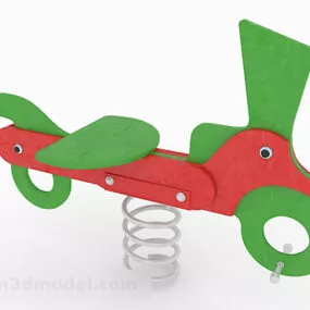Green Bicycle Kid Rocking Chair 3d model