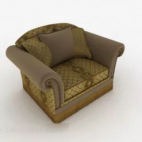 Green Brown Single Sofa Furniture 3d model