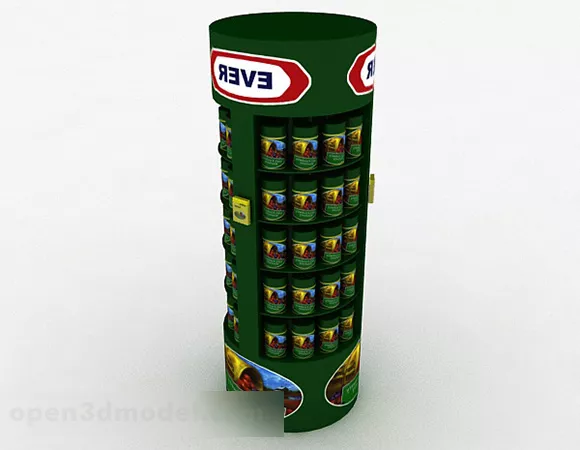 Green Canned Food Display Stand 3d model Green Canned Food Display Stand 3d model