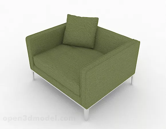 Green Casual Minimalist Single Sofa 3d model Green Casual Minimalist Single Sofa 3d model