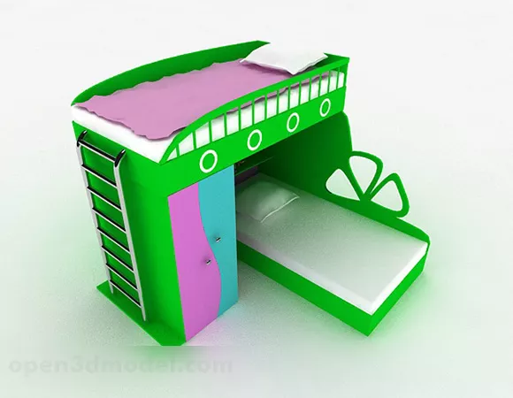 Green Children Bed 3d model Green Children Bed 3d model