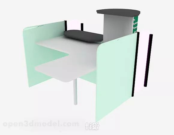 Green Desk 3d model Green Desk 3d model