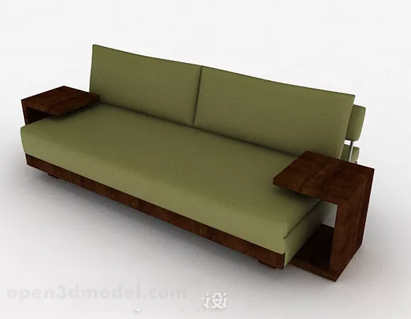 Green Double Sofa 3d model Green Double Sofa 3d model