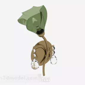Green Flower Wall Lamp 3d model