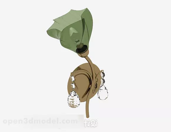 Green Flower Wall Lamp 3d model Green Flower Wall Lamp 3d model
