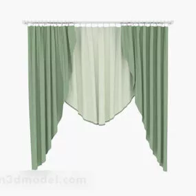 Green Fresh Home Double Curtain 3d model