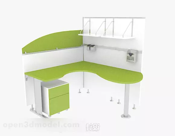 Green Fresh Minimalist Desk 3d model Green Fresh Minimalist Desk 3d model