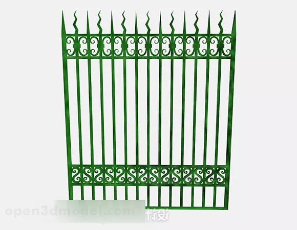 Green Iron Railing 3d model Green Iron Railing 3d model