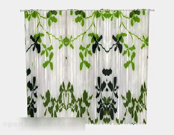Green Leaf Curtain 3d model Green Leaf Curtain 3d model