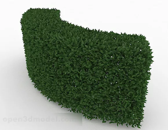 Green Leaf Curved Hedge 3d model Green Leaf Curved Hedge 3d model