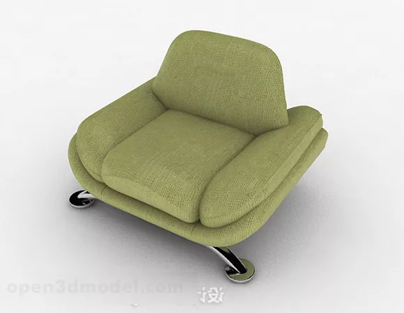 Green Leisure Single Sofa Decor 3d model Green Leisure Single Sofa Decor 3d model