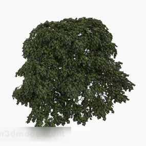 Green Oval Bushes Plant 3d model