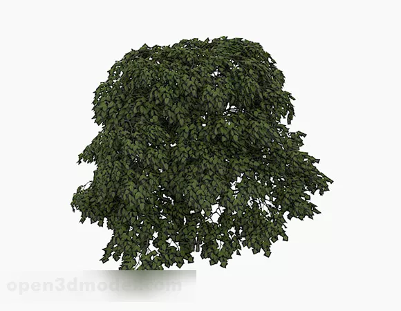 Green Oval Bushes Plant 3d model Green Oval Bushes Plant 3d model
