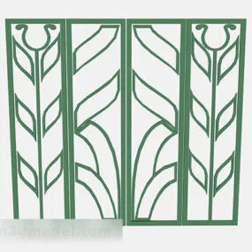 Green Paint Iron Screen Partition 3d model