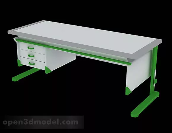Green Simple Desk 3d model Green Simple Desk 3d model
