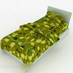 Green Single Bed 3d model