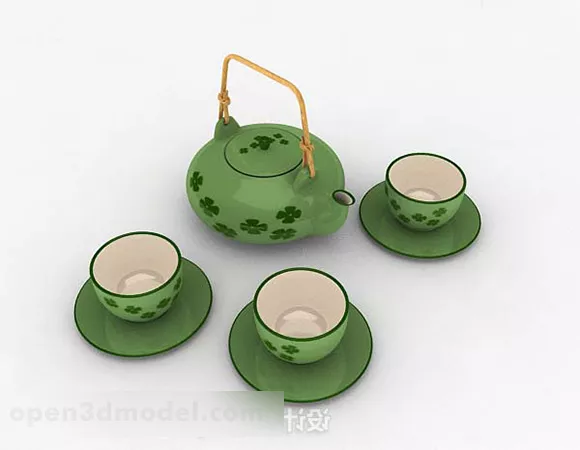 Green Tea Set 3d model Green Tea Set 3d model