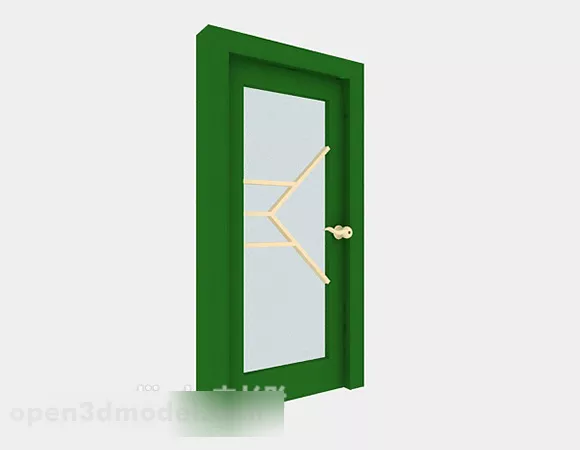 Green Wooden Door 3d model Green Wooden Door 3d model