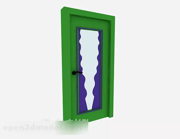 Green Wooden Door Design 3d model Green Wooden Door Design 3d model