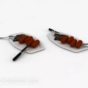 Ham Sausage On Disc 3d model