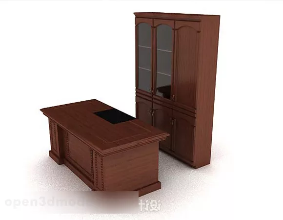 High-grade Brown Wooden Desk Cabinet 3d model High-grade Brown Wooden Desk Cabinet 3d model