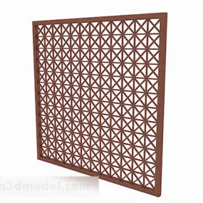 Hollow Diamond Pattern Wooden Window 3d model