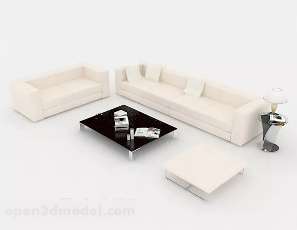 Home Beige Simple Combination Sofa 3d model Home Beige Simple Combination Sofa 3d model