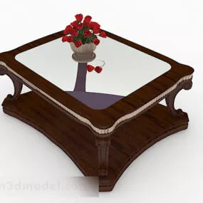 Home Brown Glass Coffee Table Furniture 3d model
