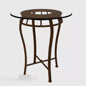 Home Brown Round Table 3d model