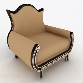 Classic Home Brown Single Sofa 3d model
