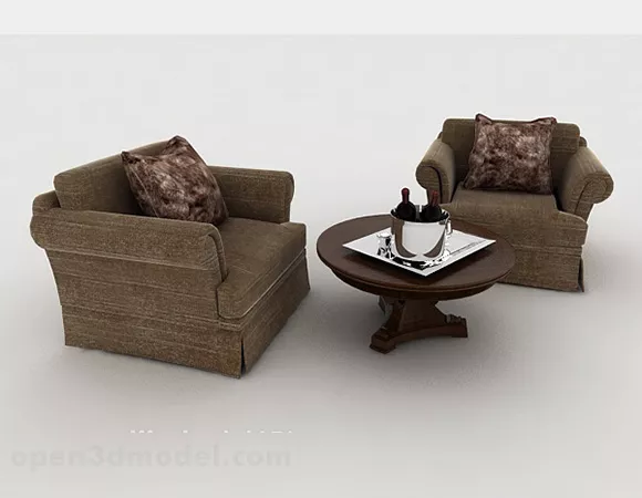 Home Brown Single Sofa V1 3d model Home Brown Single Sofa V1 3d model