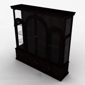 Home Brown Wooden Bookcase Furniture 3d model