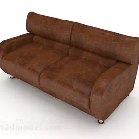 Home Dark Brown Double Sofa 3d model