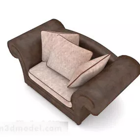 Home Dark Brown Single Sofa 3d model