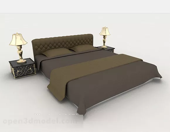 Home Dark Gray Simple Double Bed 3d model Home Dark Gray Simple Double Bed 3d model