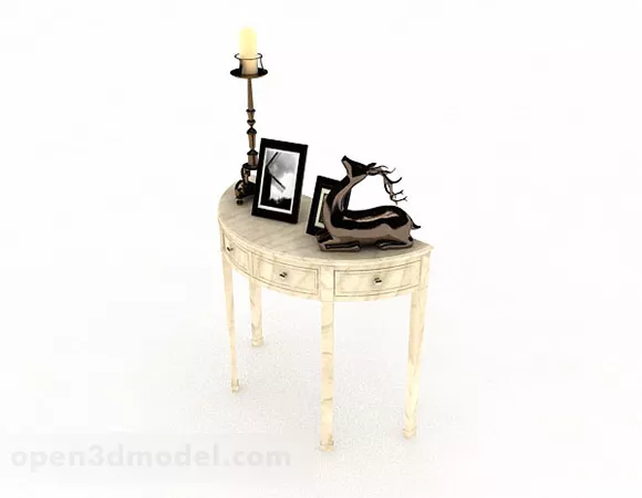 Home Decoration Ware On Antique Table 3d model Home Decoration Ware On Antique Table 3d model